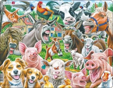 Cover image for Jig-so Anifeiliaid Hapus y Fferm / Happy Farm Animals Jigsaw, isbn: 9781801064620