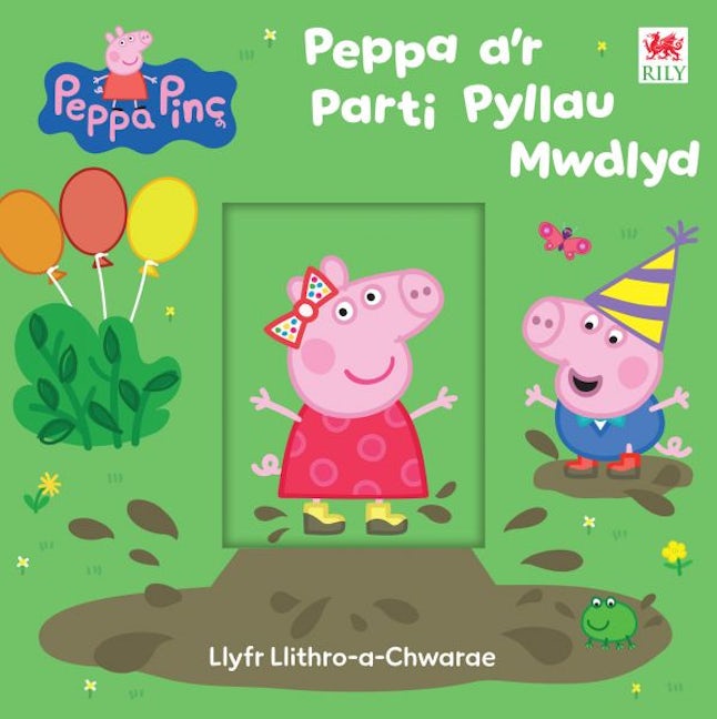Cover image for Peppa a'r Parti Pyllau Mwdlyd (llyfr llithro-a-chwarae), isbn: 9781804164891