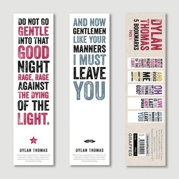 Cover image for Dylan Thomas Bookmarks Pack 1, isbn: 9781912050994