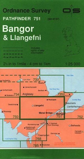 Cover image for O.S. Pathfinder 751 Bangor/Llangefni, isbn: 9780319207512