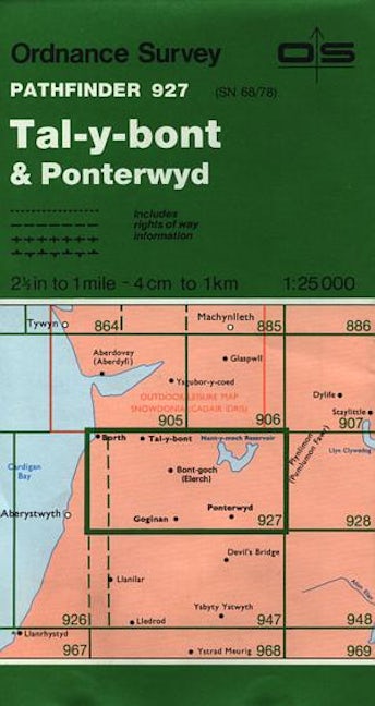 Cover image for O.S. Pathfinder 927 Tal-y-Bont & Ponterwyd, isbn: 9780319209271