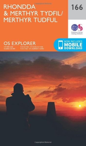 Cover image for O.S. Explorer 166 Rhondda & Merthyr Tydfil/Merthyr Tudful, isbn: 9780319243596