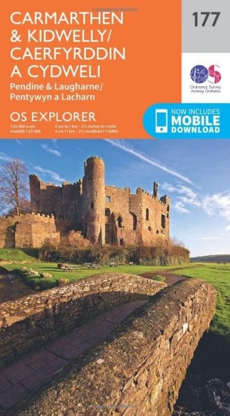 Cover image for O.S. Explorer 177 Carmarthen & Kidwelly/Caerfyrddin a Cydweli, isbn: 9780319243701