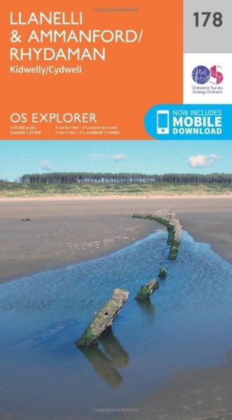 Cover image for O.S. Explorer 178 Llanelli & Ammanford/Rhydaman, isbn: 9780319243718