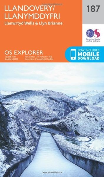 Cover image for O.S. Explorer 187 Llandovery/Llanymddyfri, isbn: 9780319243800