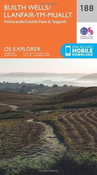 Cover image for O.S. Explorer 188 Builth Wells/Llanfair-ym-Muallt, isbn: 9780319243817