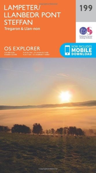 Cover image for O.S. Explorer 199 Lampeter/Llanbedr Pont Steffan, isbn: 9780319243923