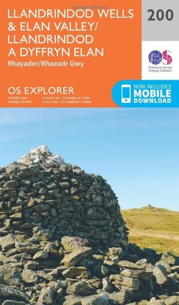 Cover image for O.S. Explorer 200 Llandrindod Wells & Elan Valley/Llandrindod a Dyffryn Elan, isbn: 9780319243930