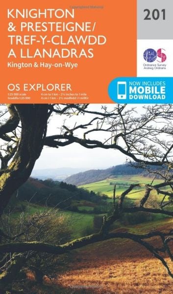 Cover image for O.S. Explorer 201 Knighton & Presteigne/Tref-y-Clawdd a Llanandras, isbn: 9780319243947