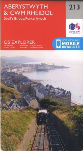 Cover image for O.S. Explorer 213 Aberystwyth & Cwm Rheidol, isbn: 9780319244067