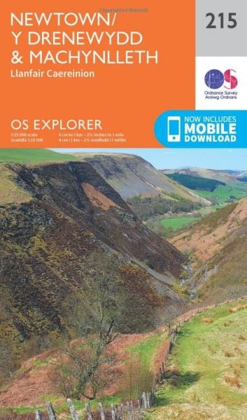 Cover image for O.S. Explorer 215 Newtown/Y Drenewydd & Machynlleth, isbn: 9780319244081
