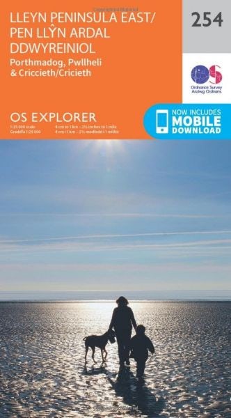 Cover image for O.S. Explorer 254 Lleyn Peninsula East/Pen Llyn Ardal Ddwyreiniol, isbn: 9780319244500