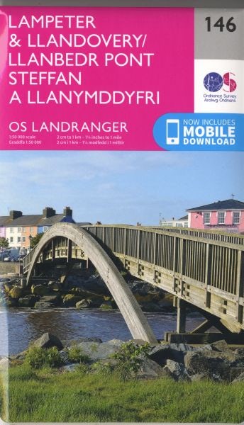 Cover image for O.S. Landranger 146 Lampeter & Llandovery/Llanbedr Pont Steffan a Llan Ymddyfri, isbn: 9780319262443