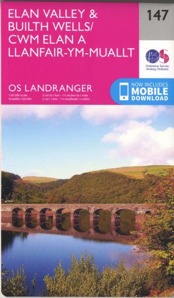 Cover image for O.S. Landranger 147 Elan Valley and Builth Wells/Cwm Elan a Llanfair-ym-Muallt, isbn: 9780319262450