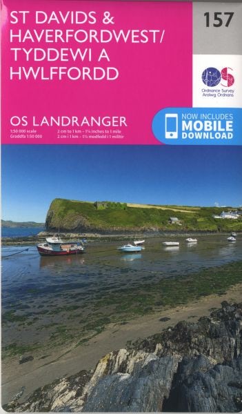 Cover image for O.S. Landranger 157 St Davids and Haverfordwest/Tyddewi a Hwlffordd, isbn: 9780319262559