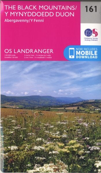 Cover image for O.S. Landranger 161 the Black Mountains, Abergavenny /Y Mynyddoedd Duon, Y Fenni, isbn: 9780319262597