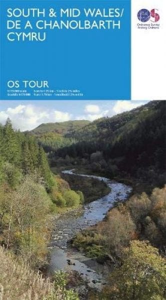 Cover image for O.S. Tour Map South & Mid Wales/De a Chanolbarth Cymru, isbn: 9780319263617
