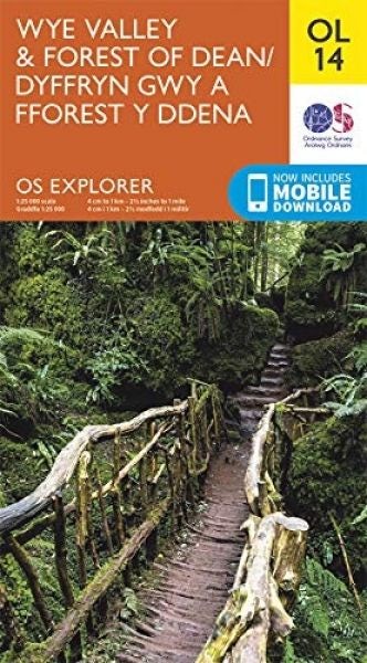 Cover image for O.S. Explorer OL 14 Wye Valley and the Forest of Dean/Dyffryn Gwy a Fforest y Ddena, isbn: 9780319263839