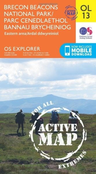 Cover image for O.S. Explorer OL 13 Active Brecon Beacons National Park Eastern Area / Parc Cenedlaethol Bannau Brycheiniog Ardal Ddwyreiniol, isbn: 9780319469316