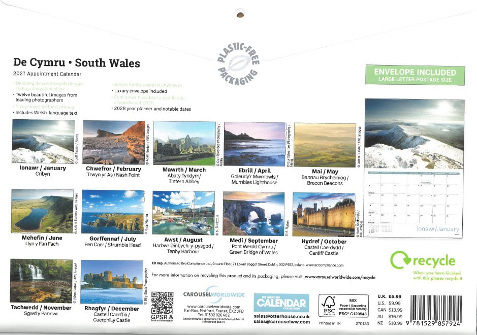 De Cymru | South Wales A4 Calendar 2027