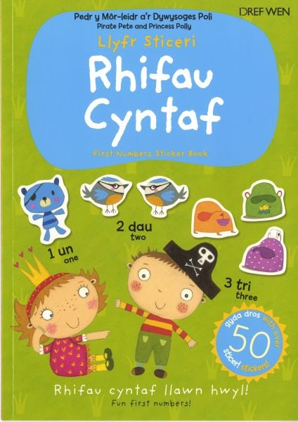 Cover image for Llyfr Sticeri Rhifau Cyntaf, isbn: 9781784230258