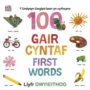 Cover image for Y Lindysyn Llwglyd Iawn yn cyflwyno 100 Gair Cyntaf (First Words), isbn: 9781784232412
