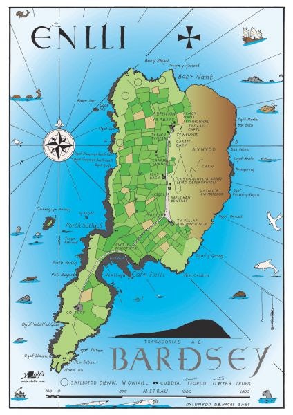 Cover image for Map Ynys Enlli / Bardsey Island Map, isbn: 9781784618391