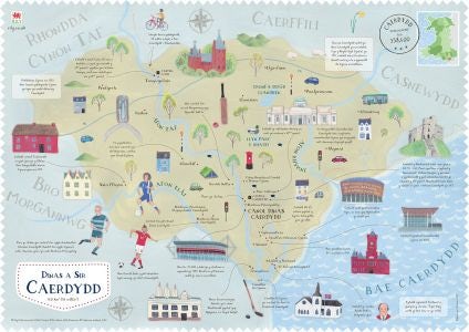 Cover image for Cymru ar y Map: Poster Caerdydd (Cymraeg), isbn: 9781849674744