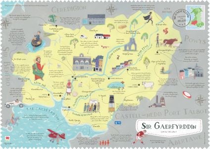 Cover image for Cymru ar y Map: Poster Sir Gaerfyrddin (Cymraeg), isbn: 9781849674782