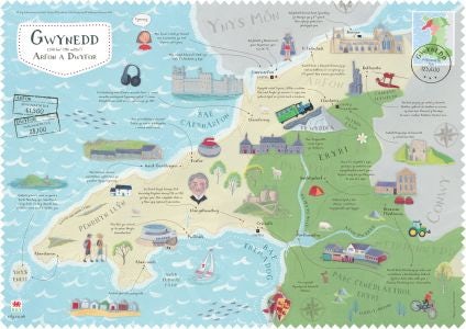 Cover image for Cymru ar y Map: Poster Gwynedd (Arfon a Dwyfor - Cymraeg), isbn: 9781849674805
