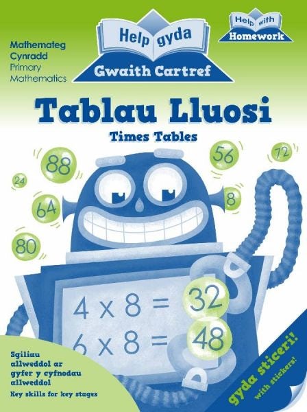Cover image for Help gyda Gwaith Cartref: Tablau Lluosi, isbn: 9781908574527