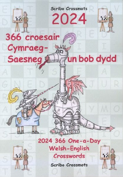 2024 366 Croesair Cymraeg-Saesneg Un Bob Dydd / One-a-Day Welsh-English Crosswords